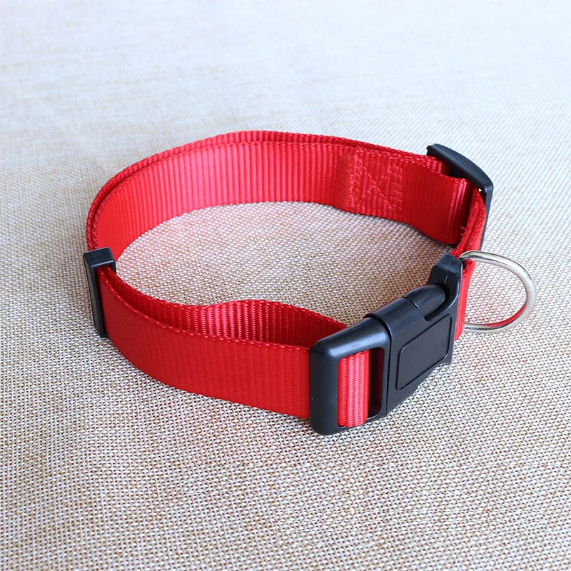 Nylon Dog Collar Heavy Duty Clip Buckle Pet Collars for Small Medium Large Dogs Red Black Blue Purple Adjustable Pet Cat Collar