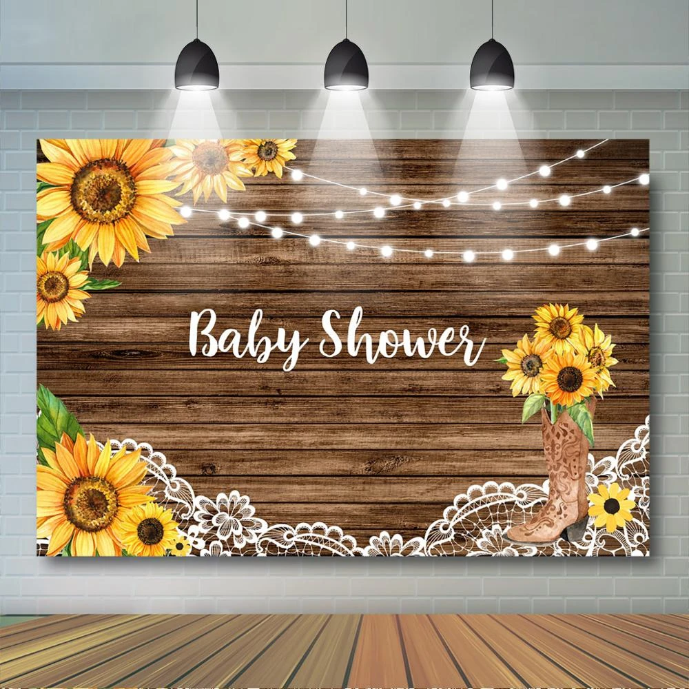 sunflower baby shower backdrop