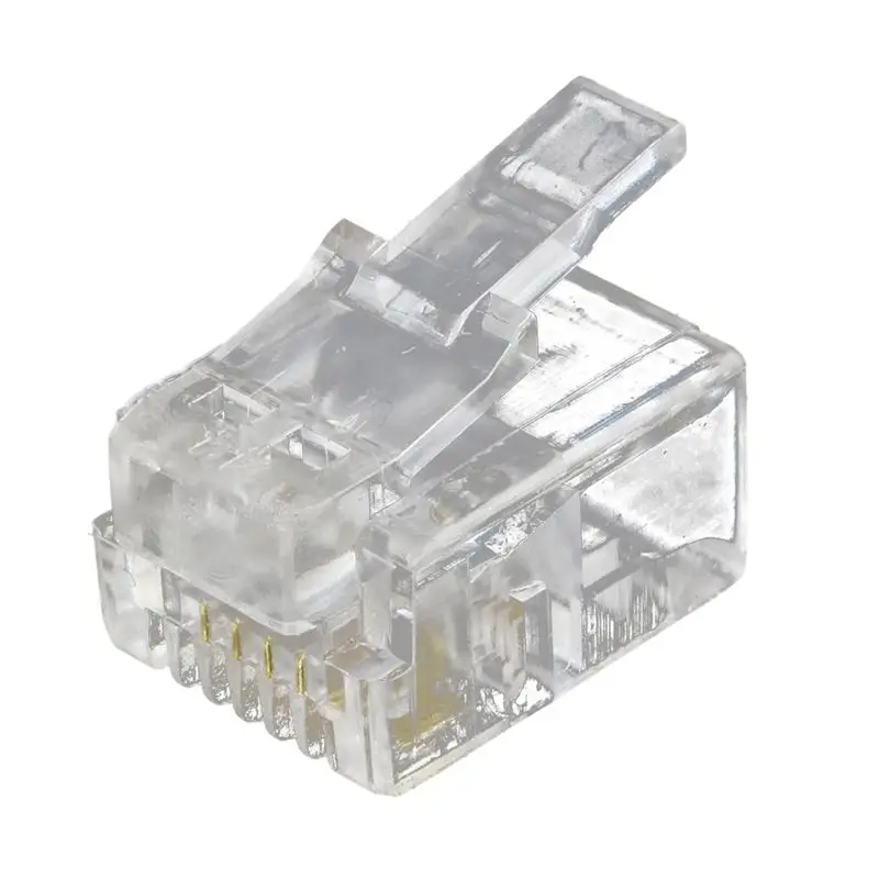 

4 Pin RJ11 6P4C Connector Plug for Handset Cable 4 Pcs