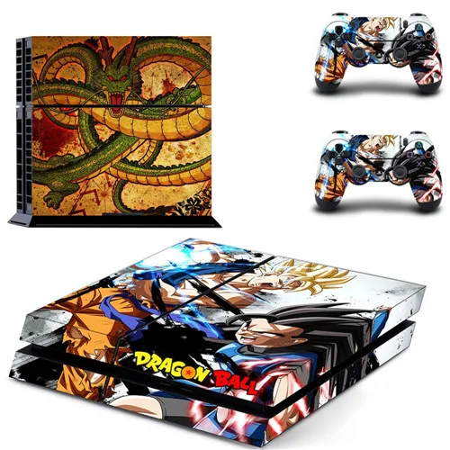 Зеленый Dragon Ball супер полное покрытие лицевые панели наклейка для PS4 наклейка для playstation 4 консоль и контроллеры наклейка для PS4 виниловая наклейка - Цвет: Зеленый
