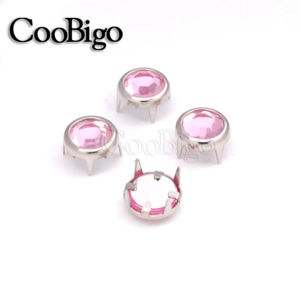 Color 6 1000 шт 8 мм когти Стразы Круглый самолет шпильки DIY заклепки гвоздики шип, деталь одежды сумки - Цвет: Color 6