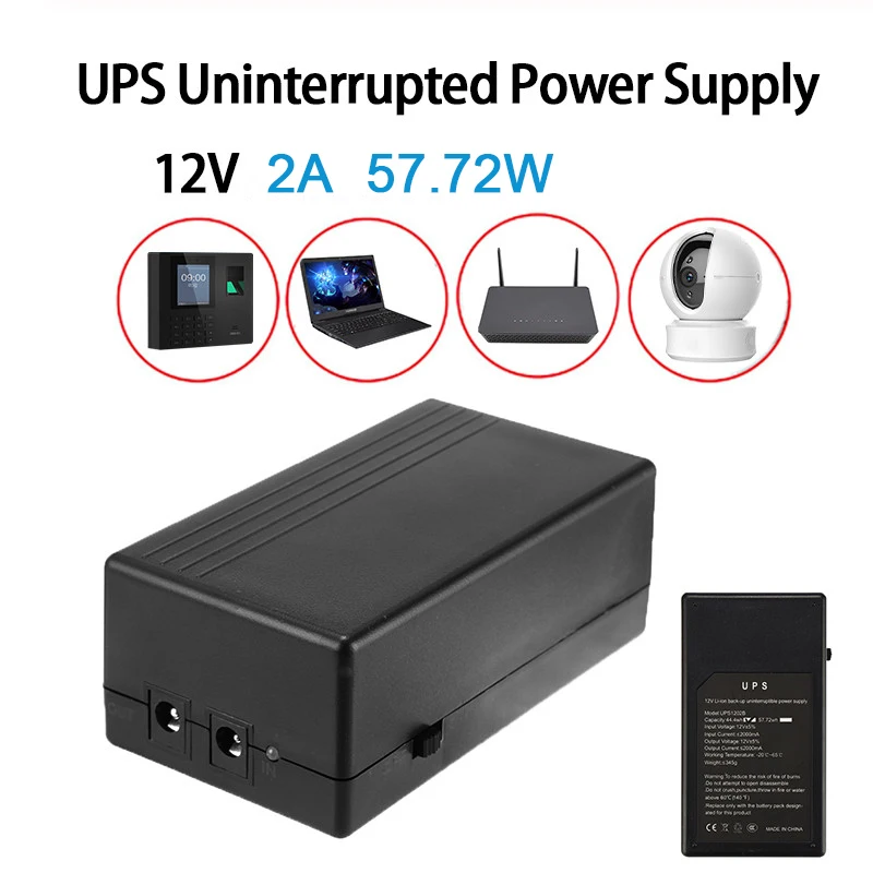 12v Security Standby Power Supply 2a 57.72w Ups Uninterrupted Backup Power Supply Mini Battery