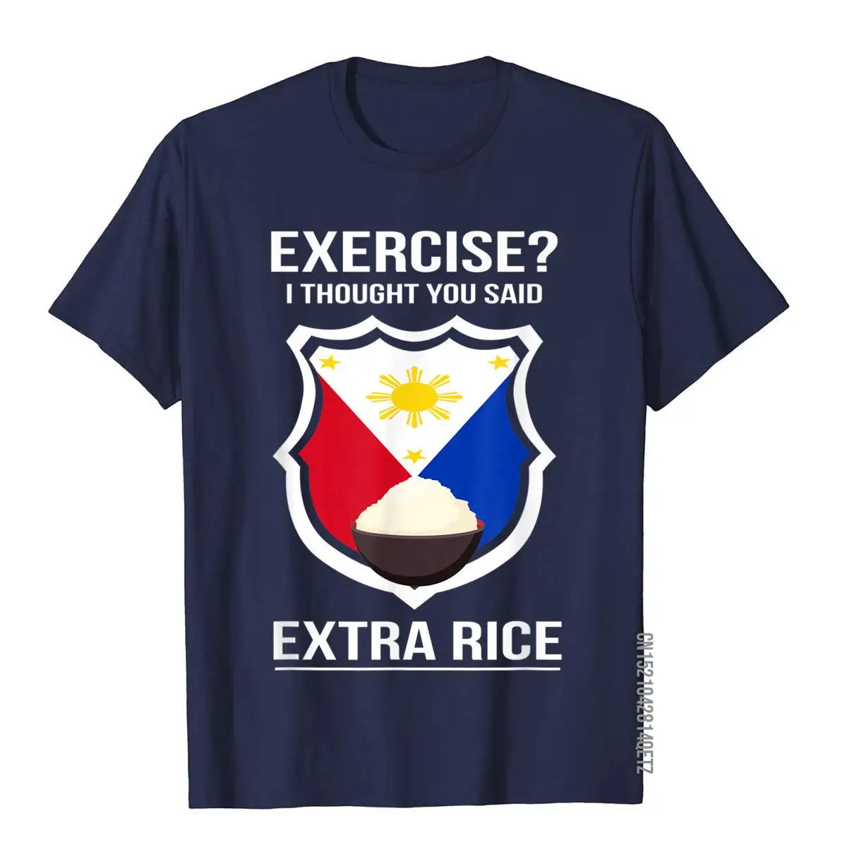 Funny Filipina Filipino Food Joke Rice Philippines T-Shirt__B8510navy