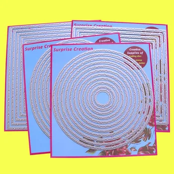 

4-Set Large Cutting dies Torn edge Rectangle Square Circle & Oval Cardmaking & Scrapbooking DIY Paper Craft dies