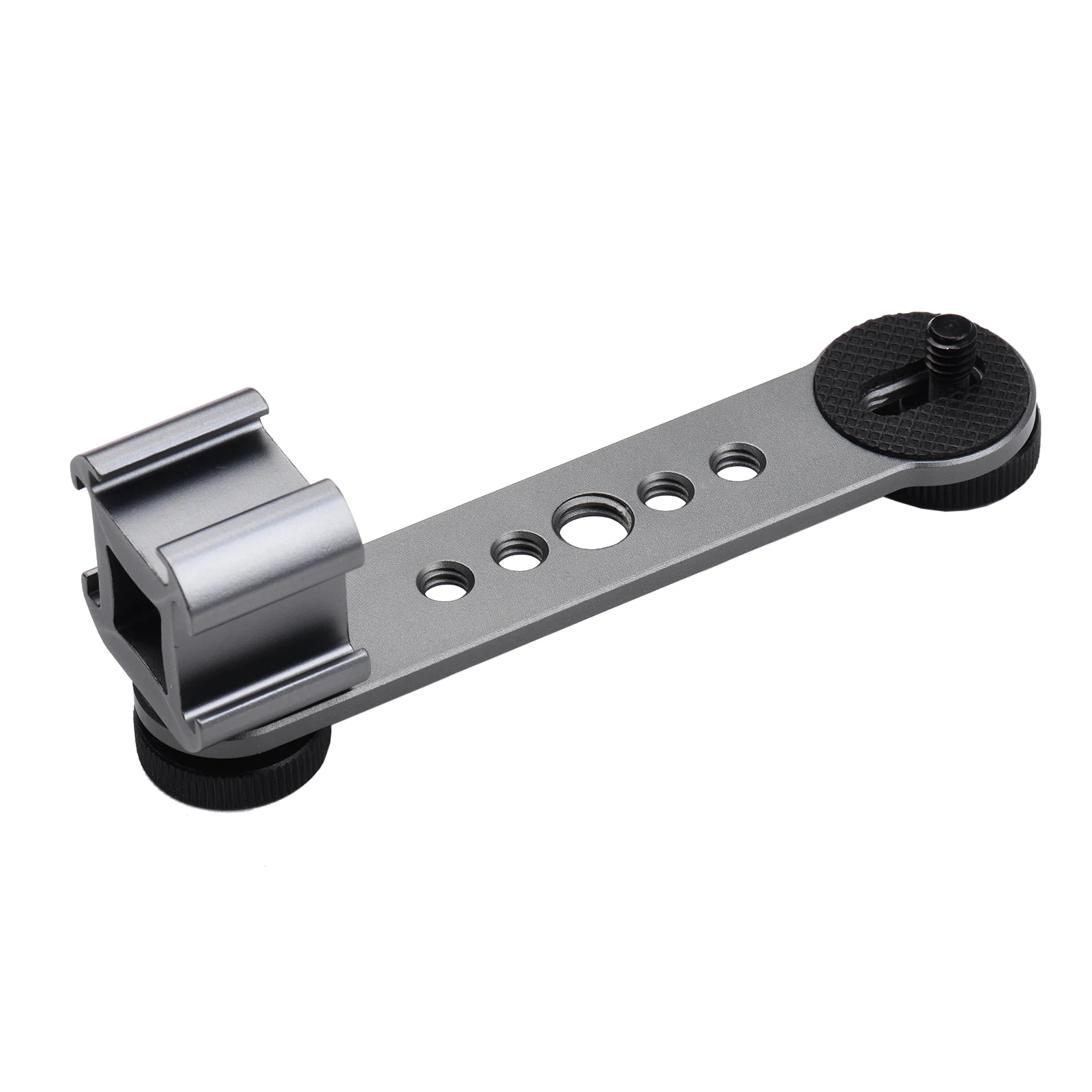 Triple Cold Shoe Mount Bracket Extension Bar with 1/4 Inch & 3/8 Inch Thread for Gimbal