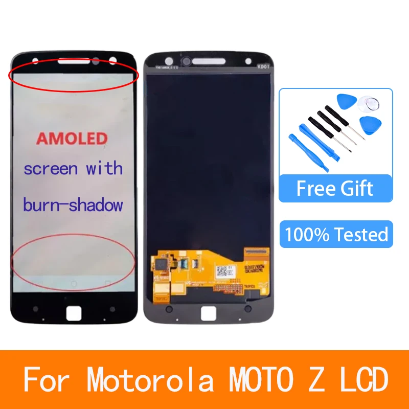 original For Motorola MOTO Z Droid Display XT1650 XT1650-05 LCD Touch Screen Digitizer Moto XT1650-03 Burn-Shadow | Мобильные