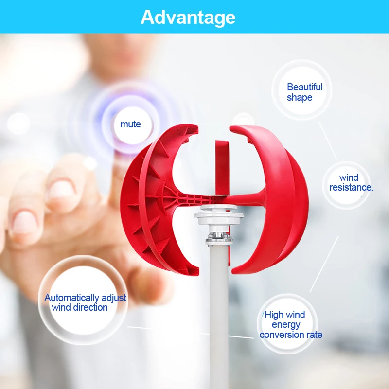 

600W AC 12V 24V Wind Turbine Generator Lantern 5 Blades Motor Kit Vertical Axis Home Permanent Magnet Generator
