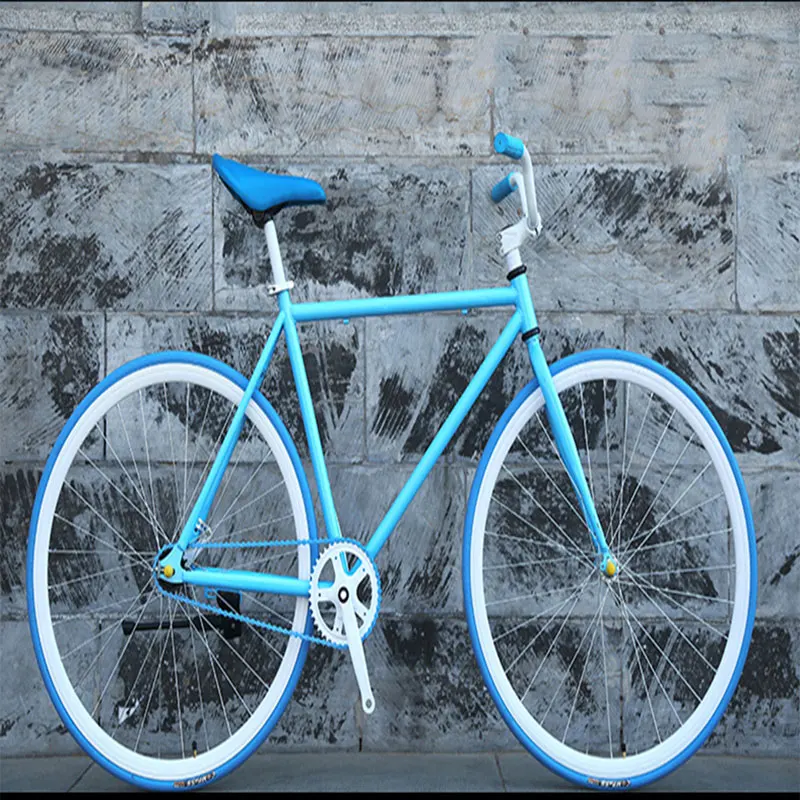 Bicycle 26 Inch Road Bike Fixed Gear Men and Women Style Adult Learning Life Fly Down Brake Bicycle Solid Tire Racing