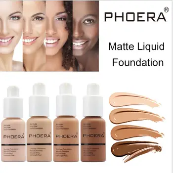 

By DHL EMS 60pcs PHOERA Concealer Makeup Matte Oil Control Foundation Cream