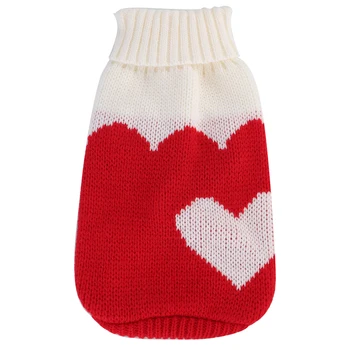 

Pet Sweater Dog Winter Knitting Sweater Dog Clothes Heart Pattern Knitwear Suitable For Festival Daily Wear Street Wear