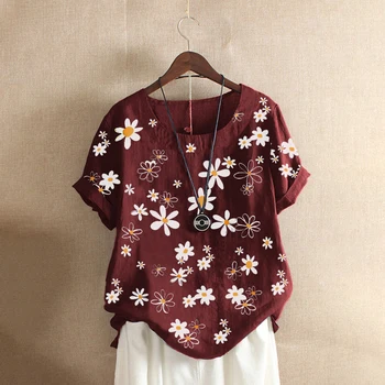 

2020 New Blouse Shirt Summer Short Sleeve Print Blouse Women Plus Size 3XL Womens Tops And Blouse