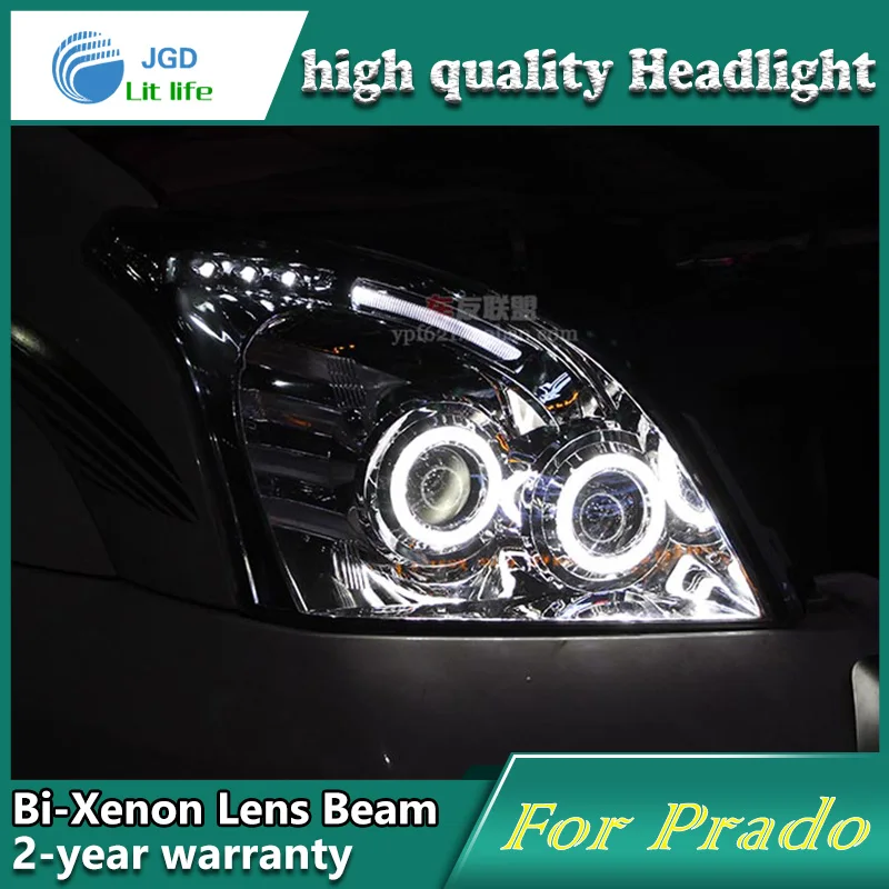 Чехол для стайлинга автомобиля Toyota Prado 2003 2009 фары светодиодный фонарь DRL Объектив