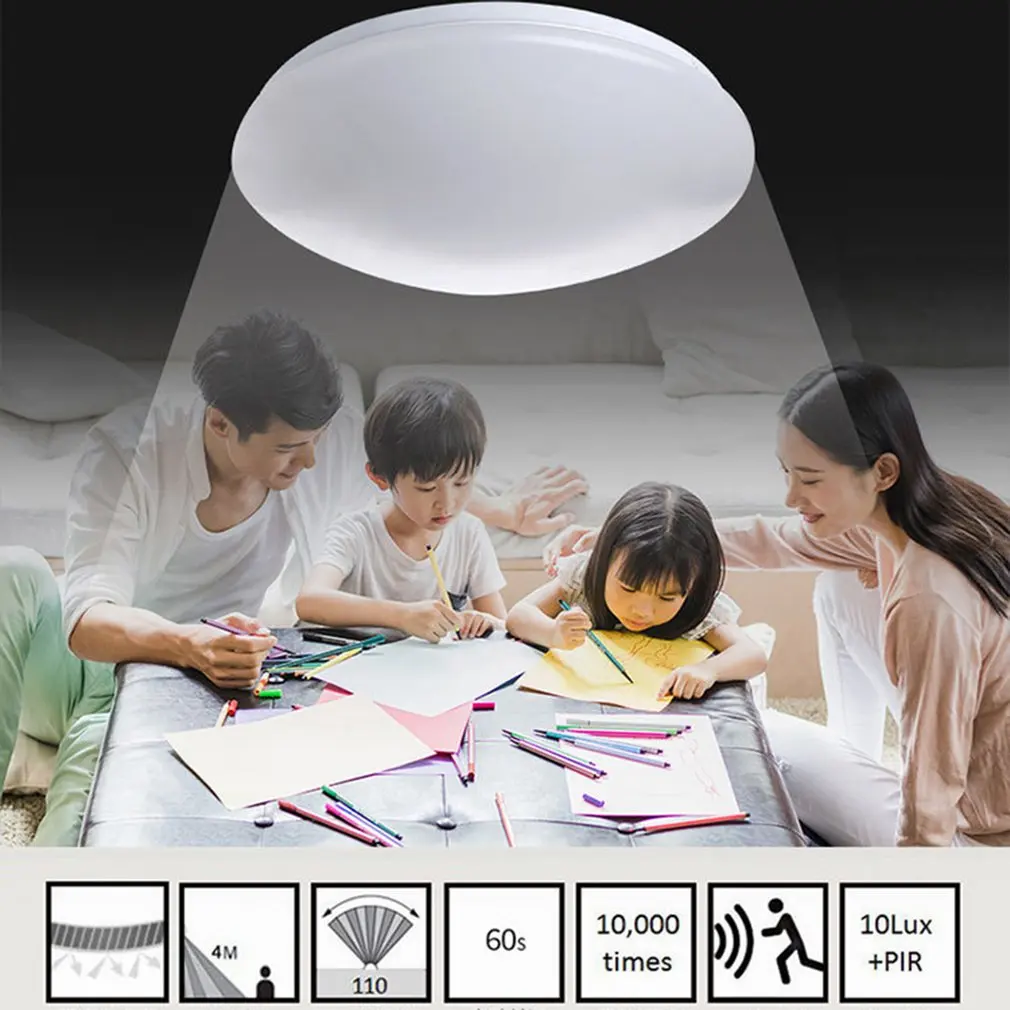 

Hot Intelligent Voice Radar Controlled Induction Ceiling Lamp balkon plafond lamp lichtregeling gangpad lamp wc Night Lights
