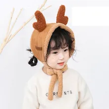 Осенне-зимний теплый шарф для мальчика, девочки, милый животный головной убор, шарф для детей, пэтчворк, одноцветная шапка, шарф