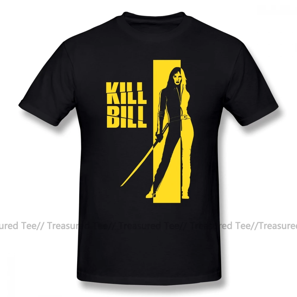 Футболка Kill Bill, футболка Kill Bill, мужская летняя футболка, забавная, 4xl, 100 хлопок, короткий рукав, футболка с принтом - Color: Black