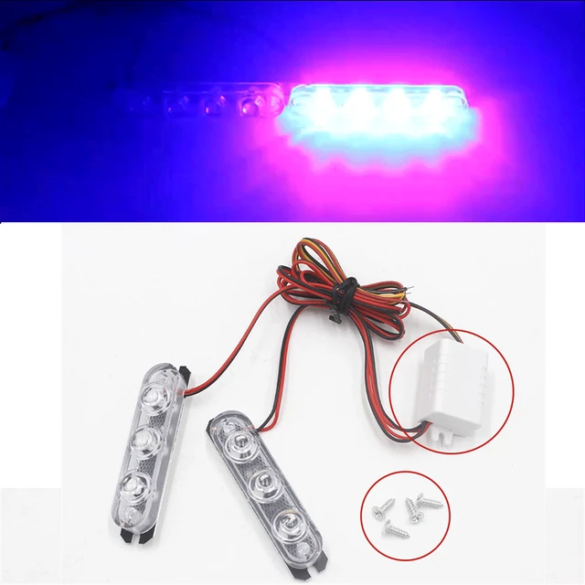 2 LED lumières de Police LED lumières Stroboscopiques