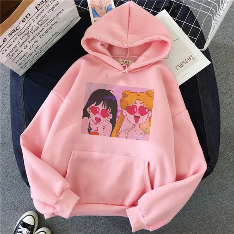 sailor moon women hoodie kawaii funny ulzzang Sweatshirt harajuku korean style Graphic female clothes Hoodies fashion grunge