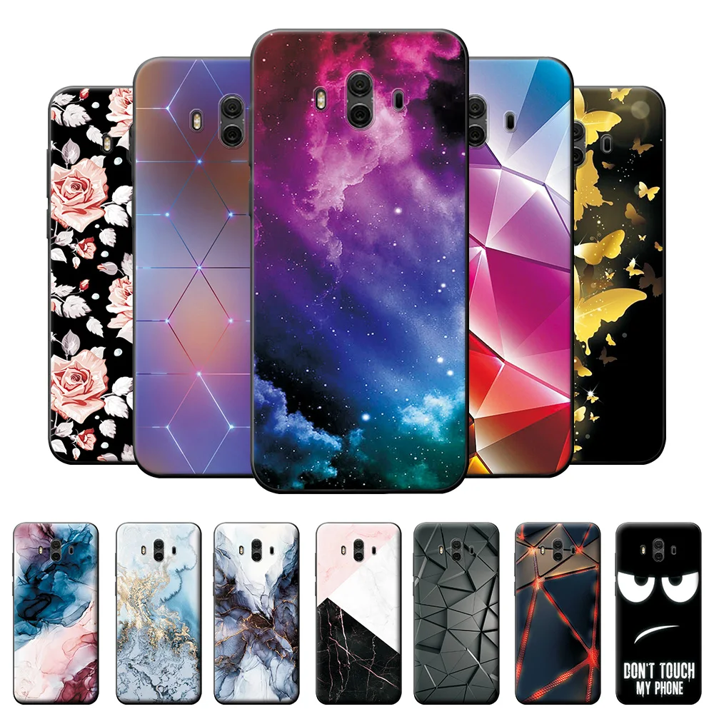 Mate 10 Case For Huawei Mate10 Silicone Back Cover Soft Fashion Black Phone | Мобильные телефоны и аксессуары