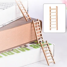 Деревянная мультяшная миниатюрная фигурка ручной работы лестницы миниатюрные статуи мини-орнамент