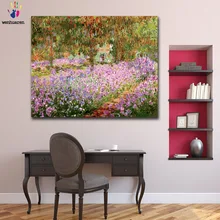 DIY картинки для раскраски по номерам с цветами Monet's garden is in full bloom картина для рисования по номерам в рамке для дома