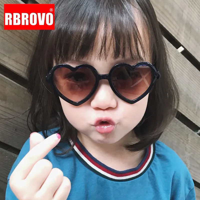 Солнцезащитные очки RBROVO в форме сердца детские роскошные ретро-очки для
