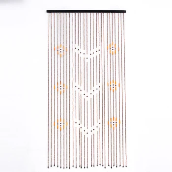 

38 Line 90x175cm Wave Wooden Door Blinds Fly Screen Handmade Wooden Beads Curtain For Home Porch Bedroom Wood Divider Decor