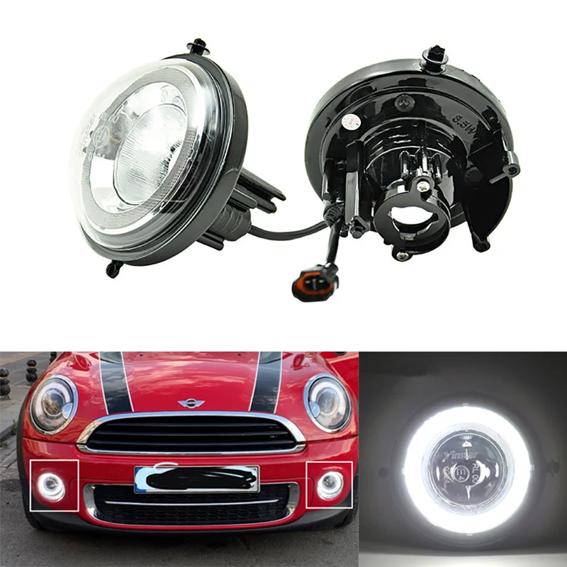 LED Halo Angel Eyes Style DRL Daytime Running Fog Lights Lamps Assembly For Mini Cooper R55 R56 R57 R58 R59 R60 R61 |