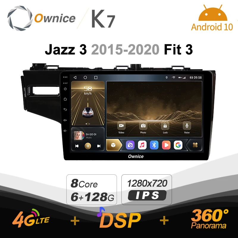 Автомобильный радиоприемник Ownice K7 6G + 128G для Honda Jazz 3 2015-2020 подходит android 10 0 BT 5