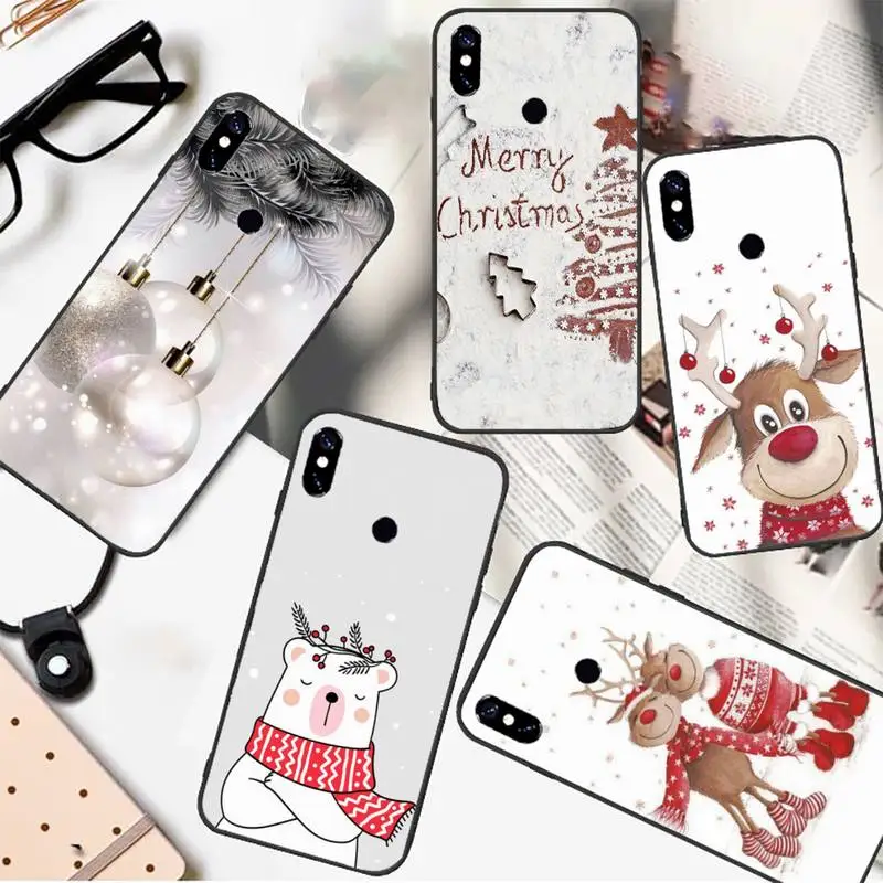 

Merry Christmas Deer sugar bear Phone Case For Xiaomi Redmi Note 4 4x 5 6 7 8 pro S2 PLUS 6A PRO