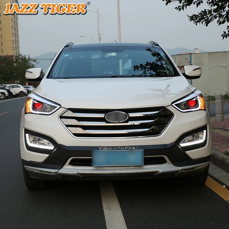 Автомобильный стайлинг фары для Hyundai IX45 2013 2016 Новая светодиодная фара Santa Fe DRL Hid