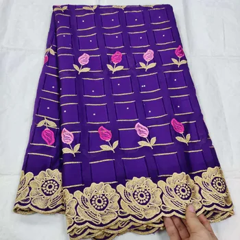 

Purple African Lace Fabric High Quality Swiss Voile Lace in Switzerland 100% Pure Cotton 2020 Nigerian French tissues Lace Women