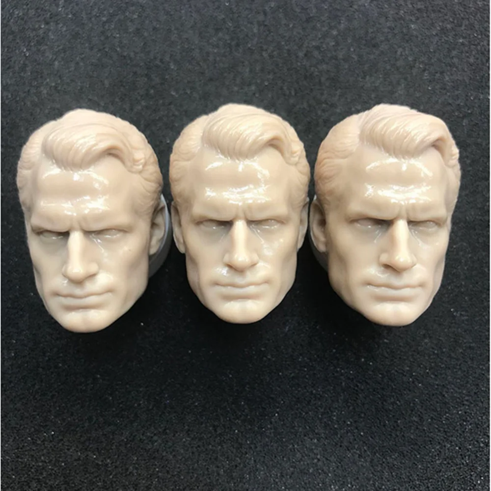 

In Stock 1/6 Scale Batman v Superman Unpainted Henry Cavill PVC Material Head Sculpt Carved Accessory Model for 12'' Body