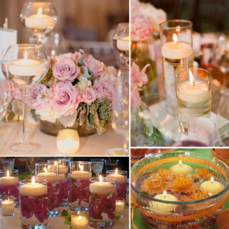 

Small Floating Candles Home Decor Wedding Birthday Party Dedals Smoke-free Romantic Round Water Floating Candle Home Decor