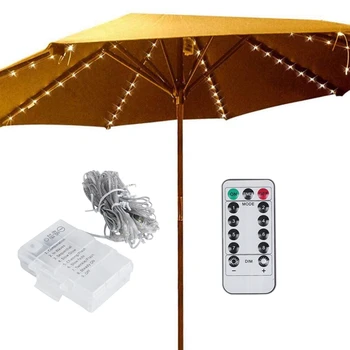 

104 LED Solar Umbrella Light IP67 Waterproof String Lights Outdoor Camping Tent Light Sensor Control Garden Beach Decorative Lam