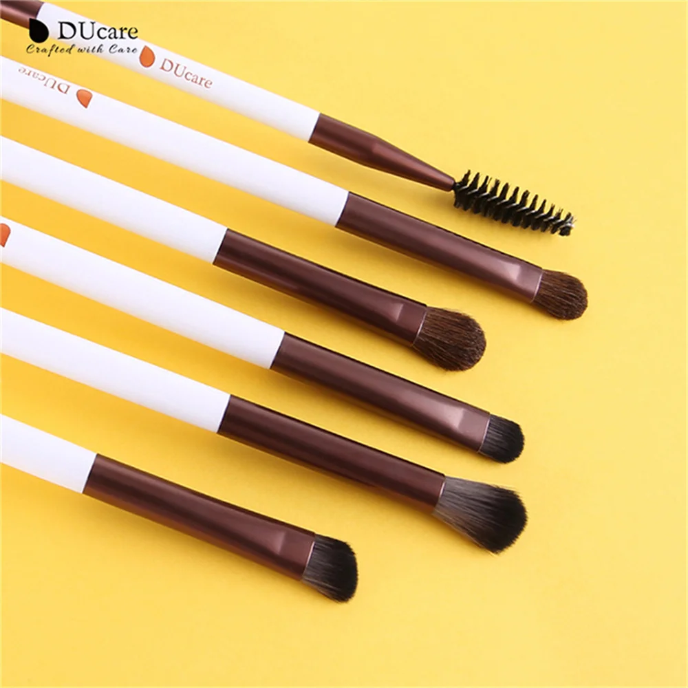 DUcare Makeup Brushes 6-7PCS Red Natural Hair Eyeshadow Blending Eyeliner Makeup Brush Set Shader Eyebrow brochas maquillaje