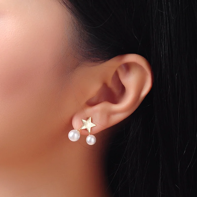 Стильные серьги-гвоздики для женщин горячие новые милые Золотая Звезда белые