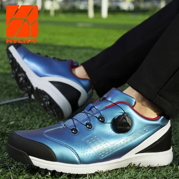 

Golf Shoes Sneaker Men Mesh Lining Breathable Size 38-45 Anti-slip Sneakers Waterproof Sports Knobs Buckle Footwear Rubber Sole