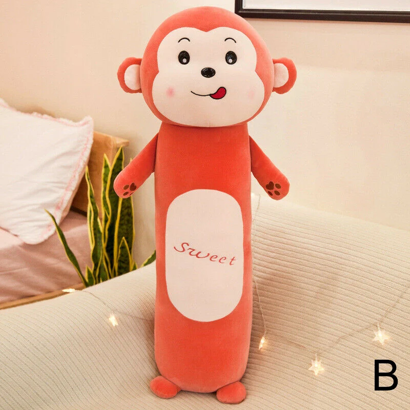 Цилиндрическая игрушка с животными из мультфильмов для подушки кролик обезьяна ленивый плюшевая игрушка детская кукла AN88 - Цвет: B