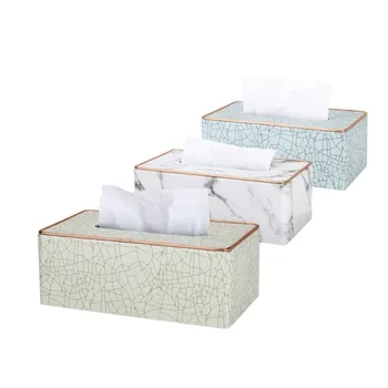 

Nordic Marble Napkin Box Creative PU Leather Portable Tissue Box Elegant Moisture-proof Locker Light Luxury Home Decoration