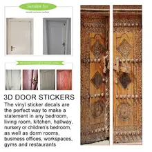 3D Художественная наклейка на дверь s 78,74x16,34 дюйма, 2 шт., водонепроницаемая Съемная ретро-наклейка, легко чистится, прочная