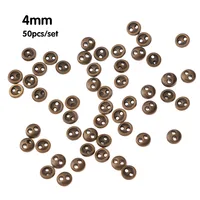 50pcs 3mm 4mm Mini Buttons Metal Round Buttons Doll Buttons for 1/12 1/6 DIY Sewing Doll Clothing Accessories 2
