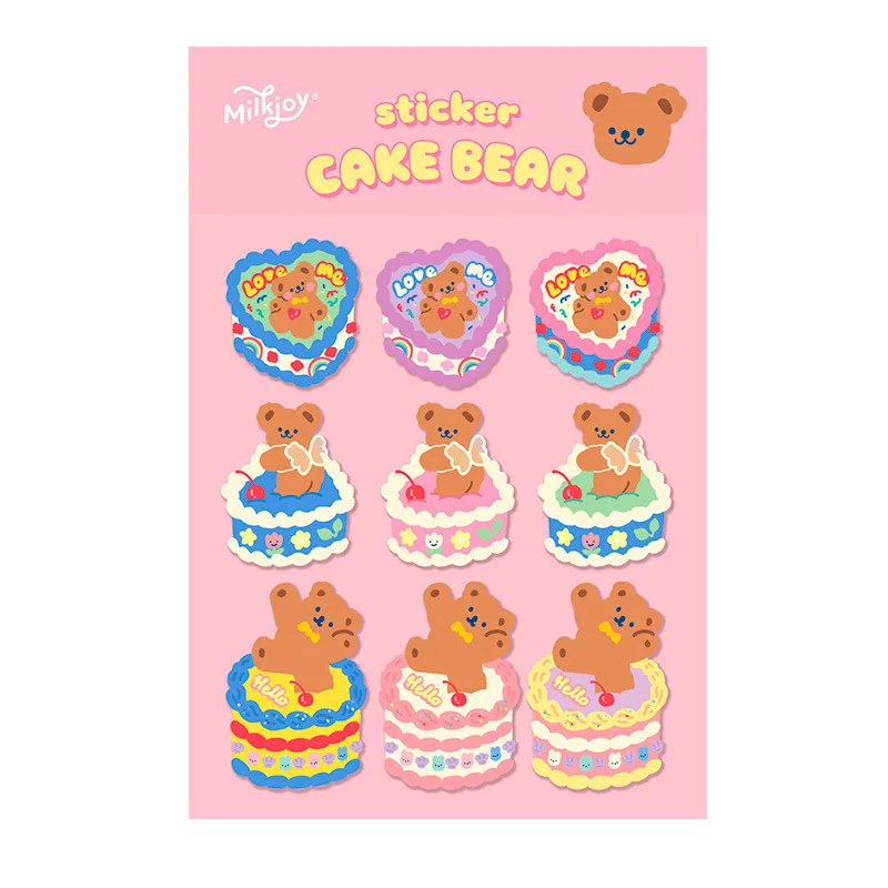 lovely cake bear stickers scrapbooking decorative sticker korean diy diary album stick label kawaii stationery assorted stickers aliexpress