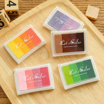 

4 colors clear Inkpad planner scrapbooking clear stamps inkpad diy diary card making school supplies Fingerprint Seal Stamp Pad