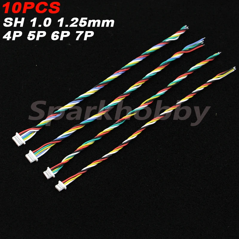 

10PCS SH1.0mm 1.25mm 4/5/6/7pin Silicone FPV VTX Cable Transmitter Camera Adapt Connecting Cable Multirotor for RC Drone Parts