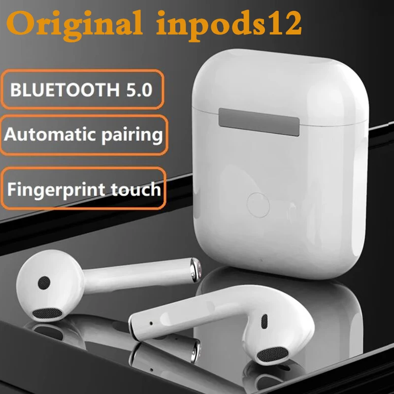 Auriculares inalámbricos inPods i12 con Bluetooth 5,0, dispositivo de audio TWS, con tecla táctil, estéreo, deportivo, para teléfonos inteligentes iphone, Xiaomi, Huawei y Samsung