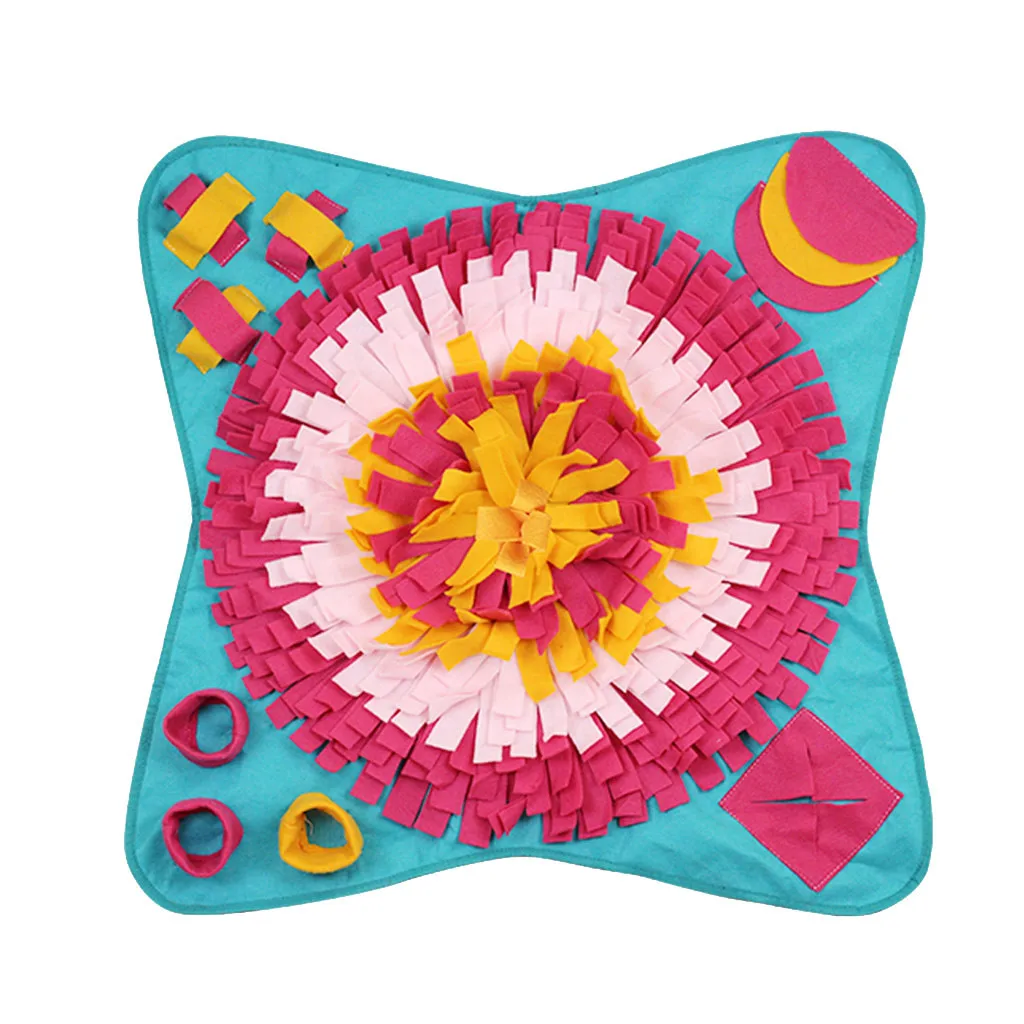 Size 70cmX70cm Игрушки для собак, круглый коврик для домашних животных, моющийся Тренировочный Коврик для кормления, кусочки, игрушки для собак, коврик для домашних животных Z114 - Цвет: Size 70cmX70cm