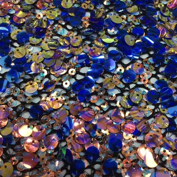 

(5yards/pc) latest African party lace fantastic sequins French net lace fabric for making bling bling dress FZZ702