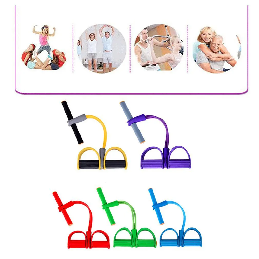 1Pc Fitness Gum Resistance Bands Latex Pedal Exerciser Sit-up Pull Rope Expander Elastic Bands Yoga equipment Pilates Workout