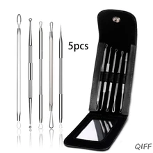 5 шт./компл. практичный набор игл для угревой сыпи с зеркалом и черных точек с вхэлк жидкость для снятия Нержавеющая сталь Красота инструменты