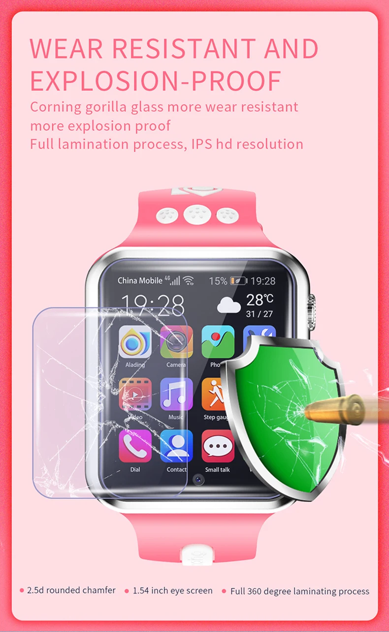 H1 4G GPS Wifi location Student/Children Smart Watch Phone android system app install Bluetooth Smartwatch SIM Card  w5